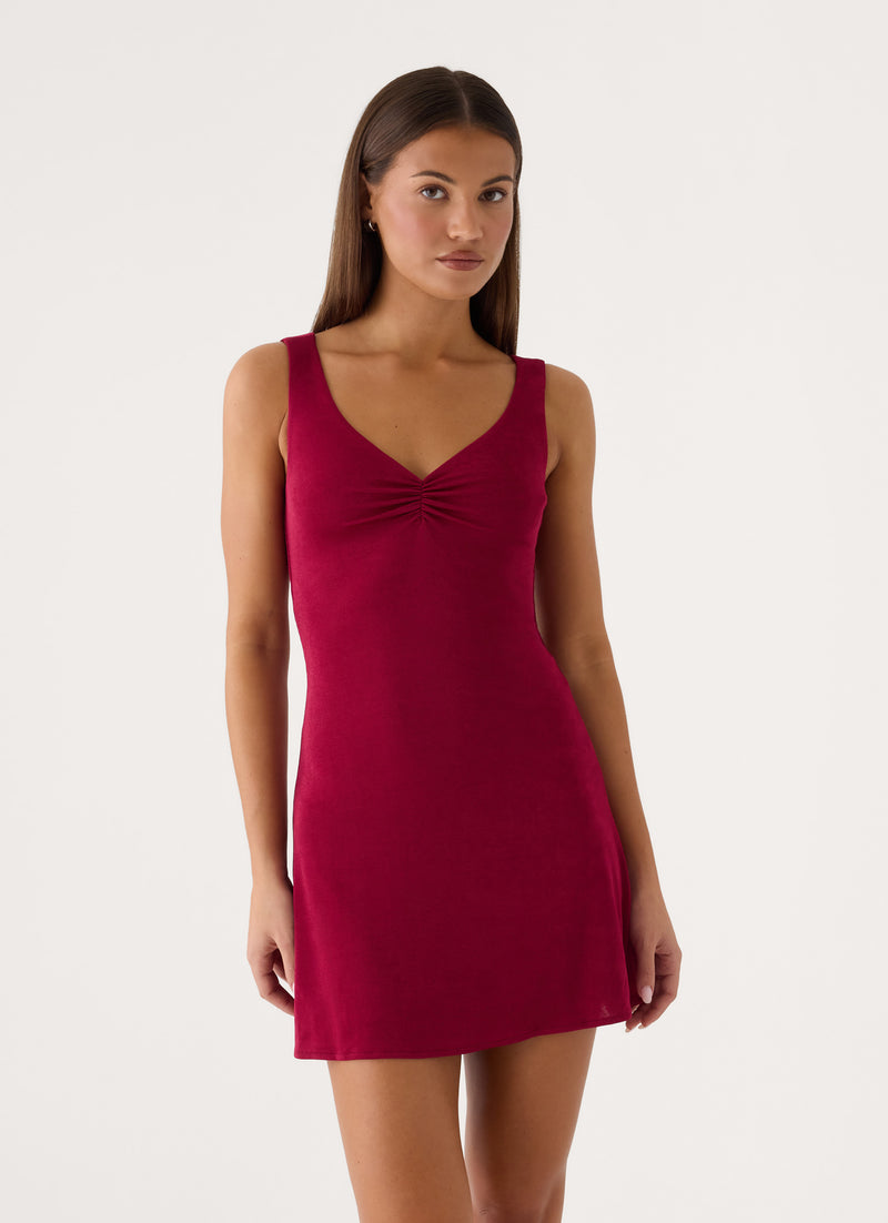 Dancia Mini Dress - Sangria