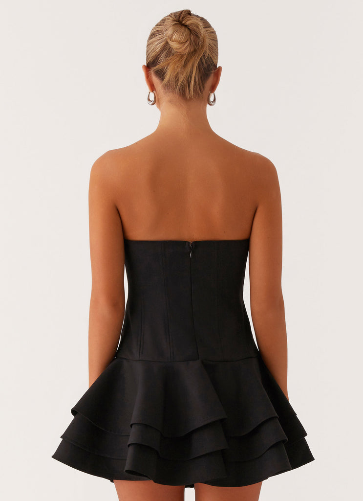 Floriana Ruffle Corset Mini Dress - Black Peppermayo Floriana Ruffle Corset Mini Dress - Black Peppermayo