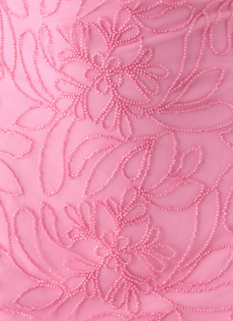 Dangerous Kind Beaded Mini Dress - Pink