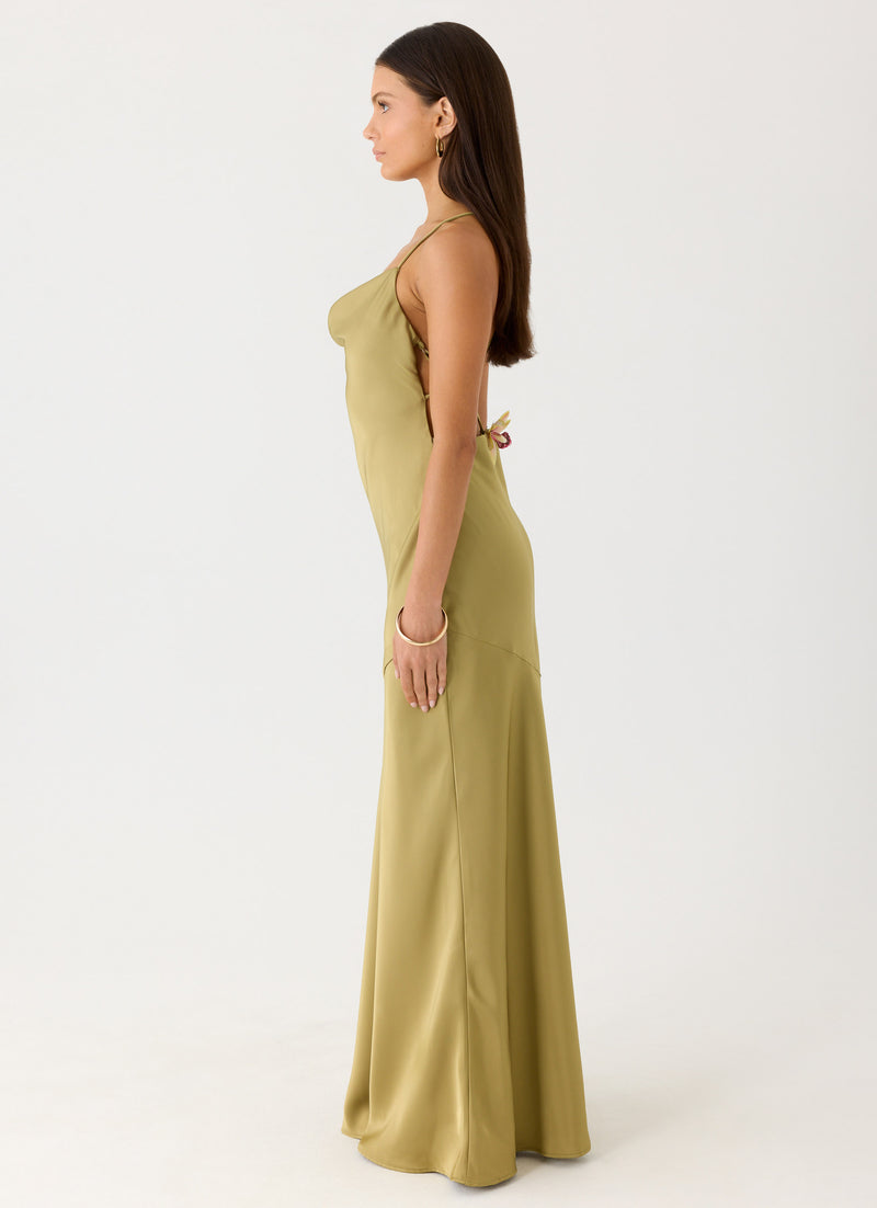 Darius Maxi Dress - Green Olive