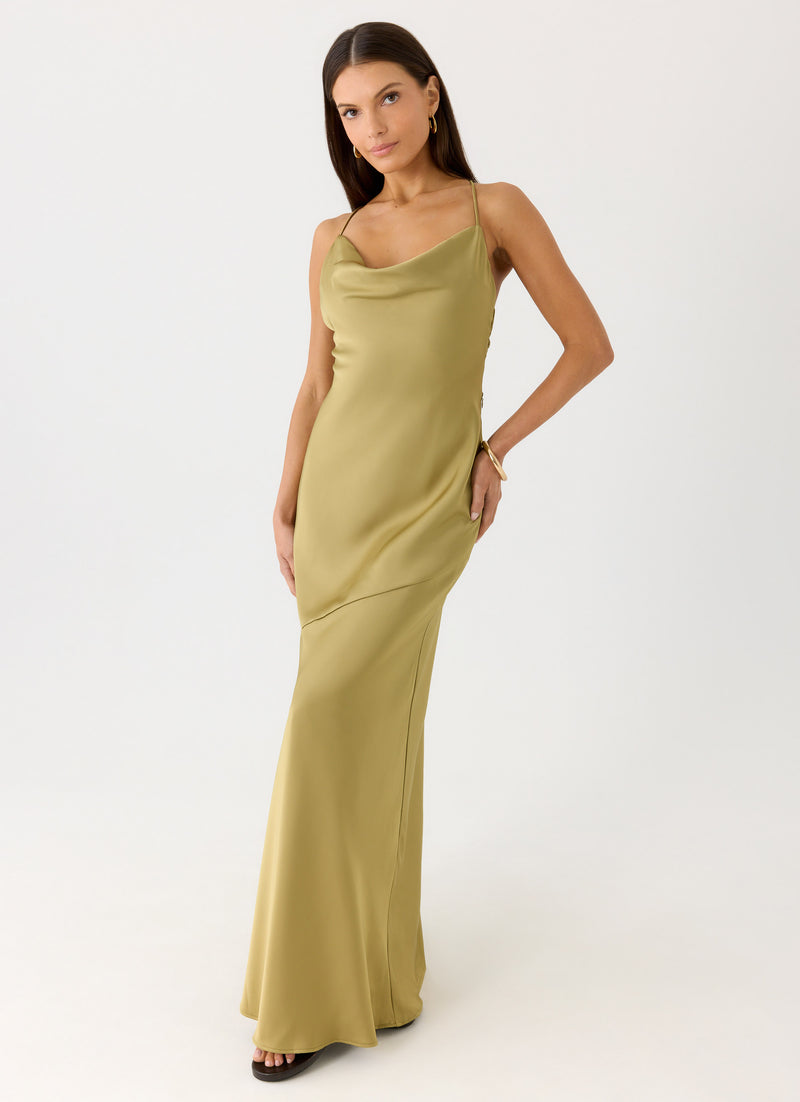 Darius Maxi Dress - Green Olive
