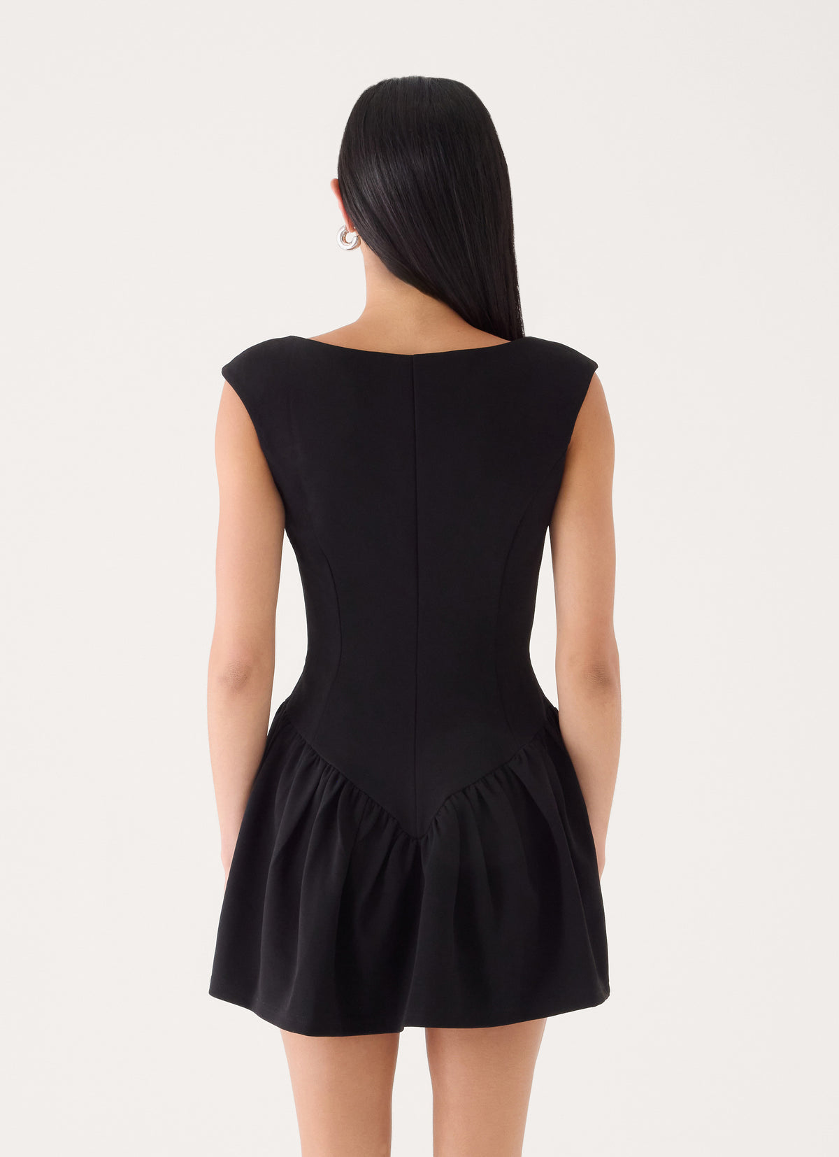 Dark Bloom Mini Dress - Black