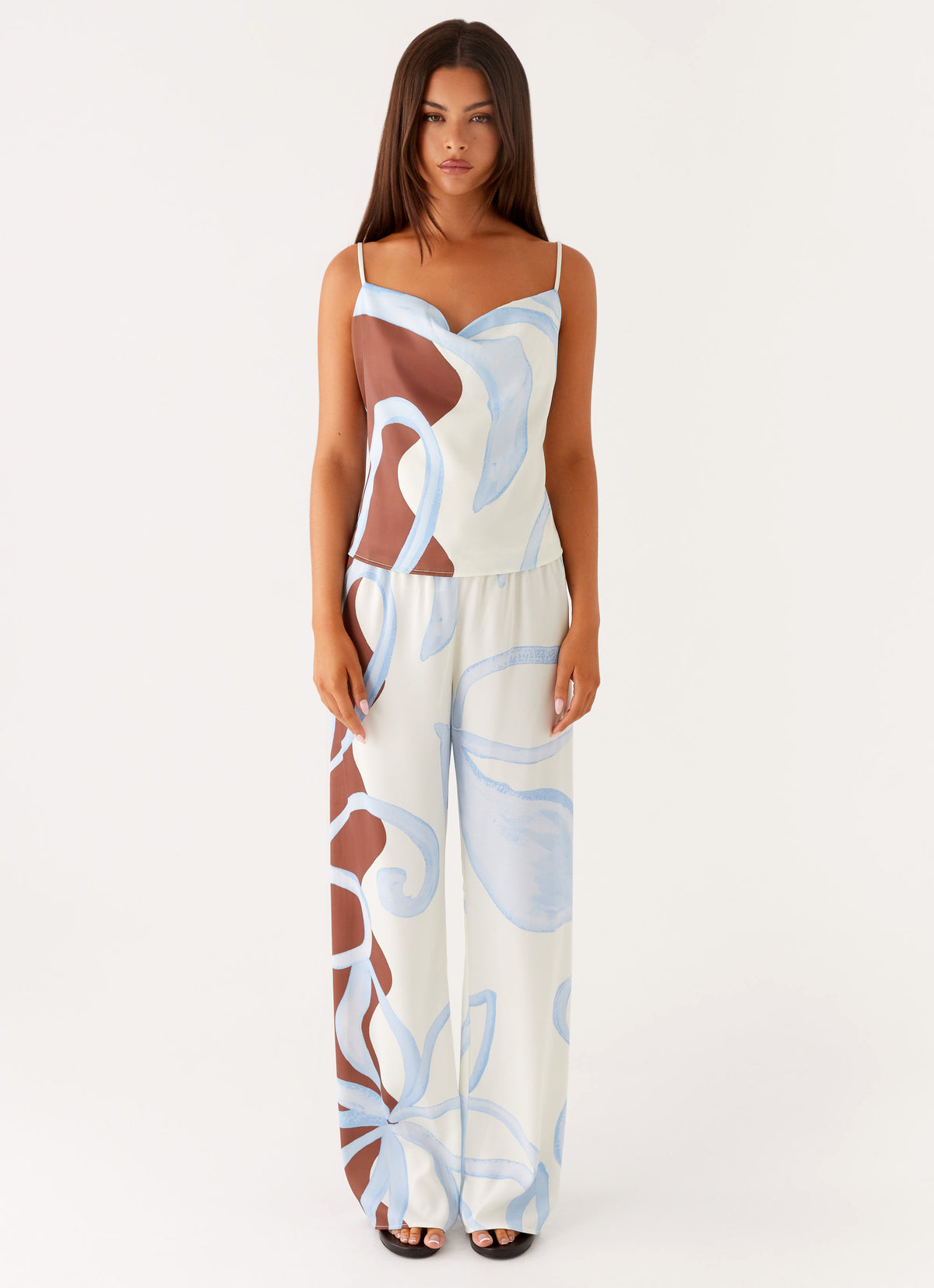 Deacon Low Rise Pants - Bloom Wave Print