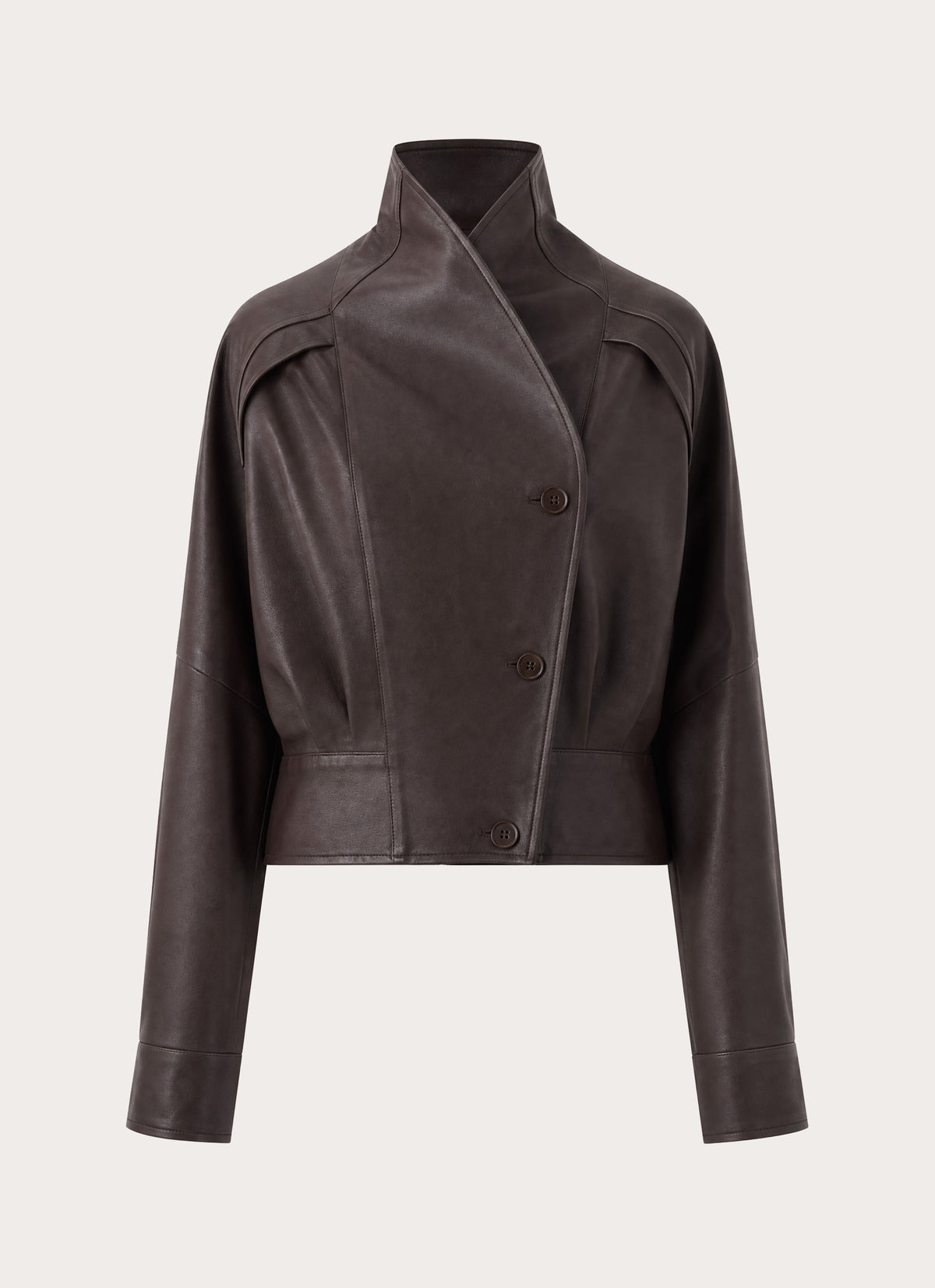 Deliana Oversized PU Jacket - Chocolate