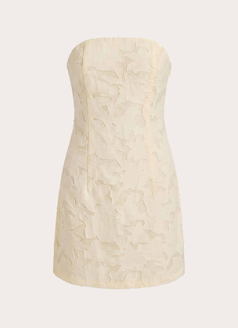Della Lace Strapless Mini Dress - Butter
