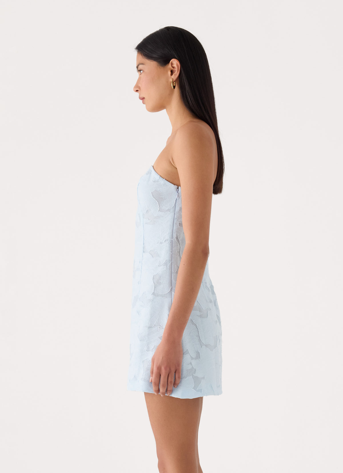 Della Lace Strapless Mini Dress - Blue
