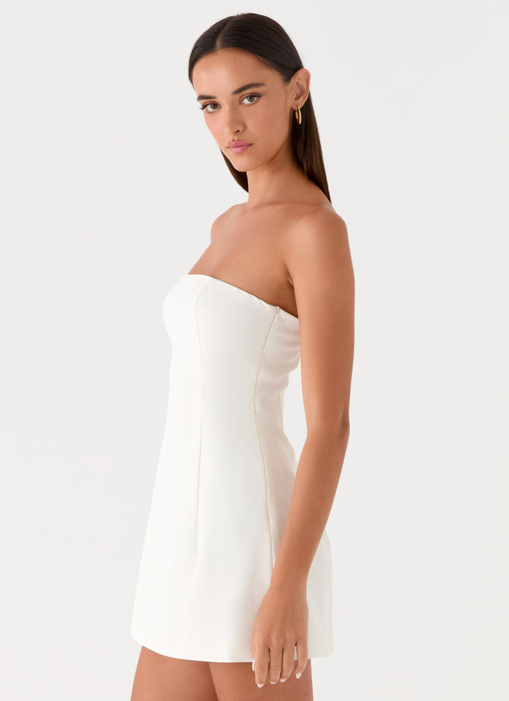 Della Strapless Mini Dress - White Peppermayo Della Strapless Mini Dress - White Peppermayo