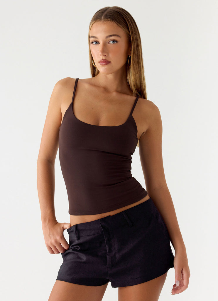 Delong Low Rise Linen Shorts - Black