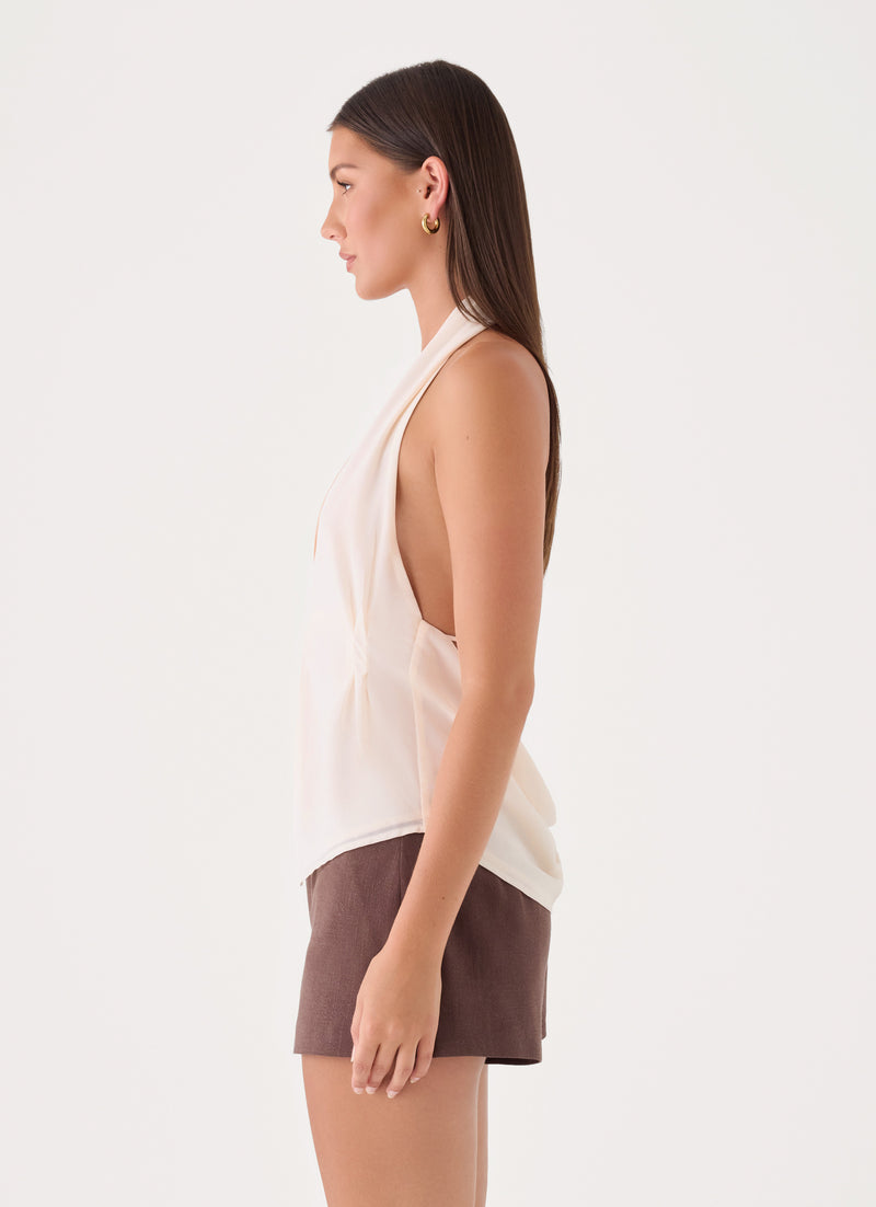 Delyra Halter Top - Ivory