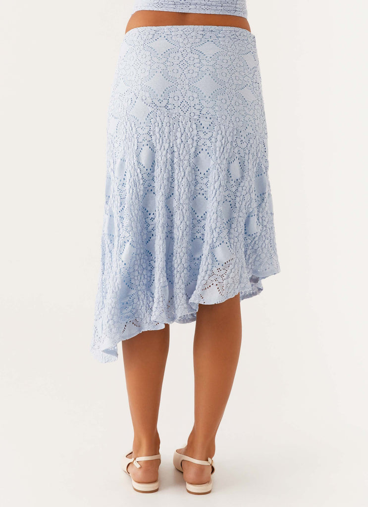 Diamond Sky Midi Skirt - Blue