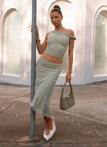 Diamond Sky Midi Skirt - Sage