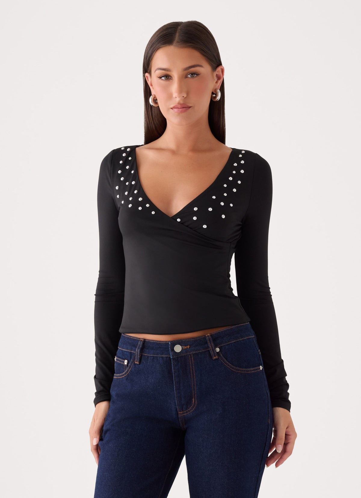 Diana Long Sleeve Top - Black