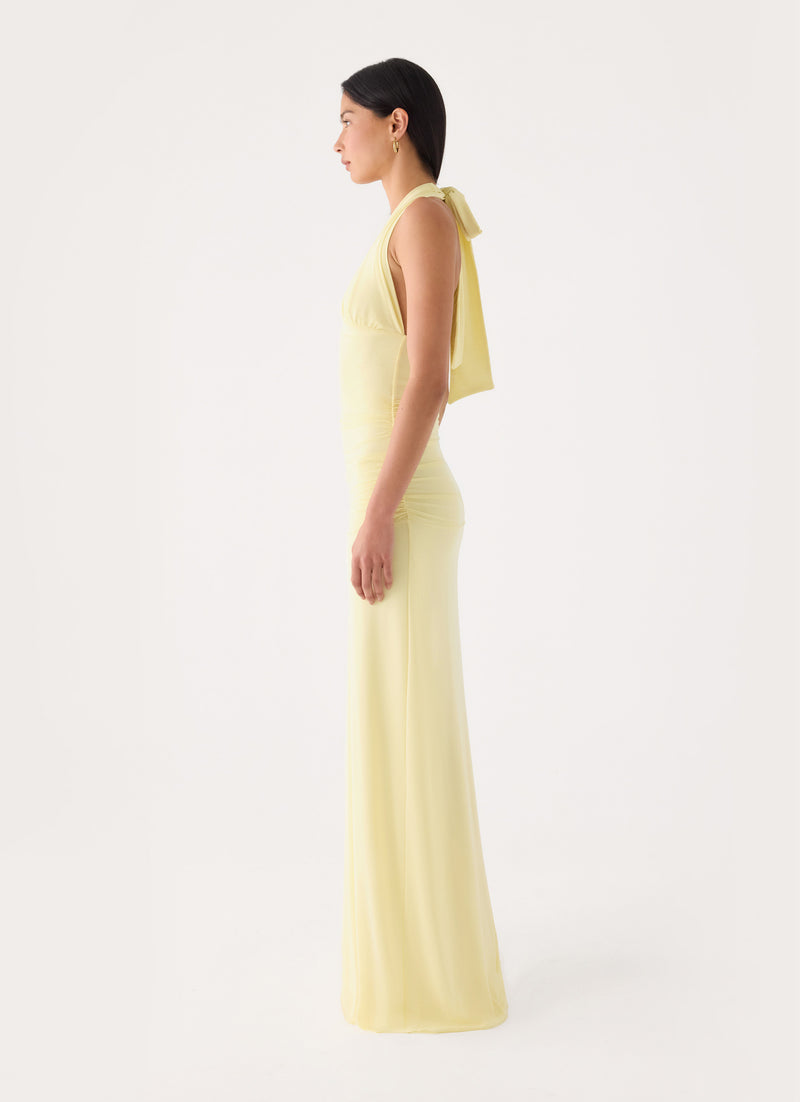 Dinah Halter Maxi Dress - Yellow
