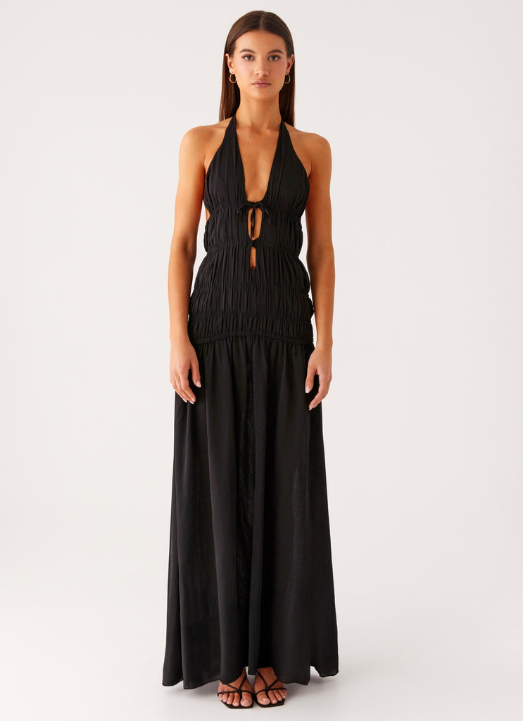 Dione Halter Maxi Dress - Black Peppermayo Dione Halter Maxi Dress - Black Peppermayo