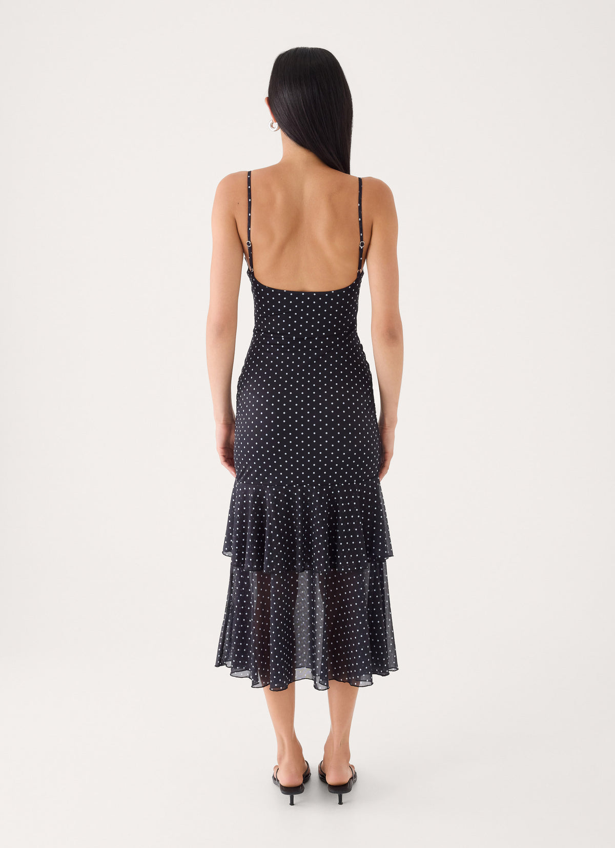Dolores Midi Dress - Black Polka Dot