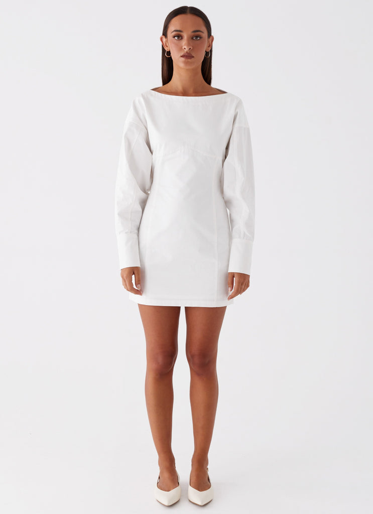 Dynasty Shirt Mini Dress - White