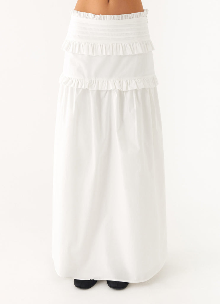 Effortless Tiered Maxi Skirt - White