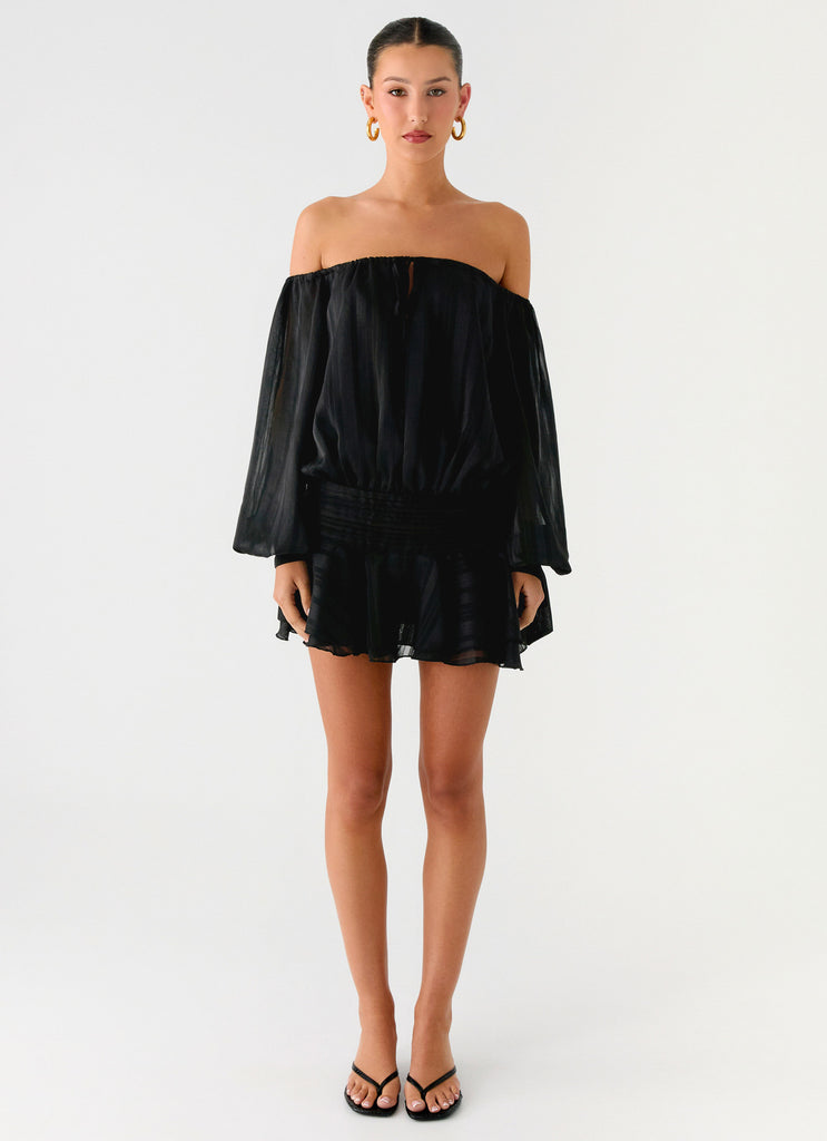 Eira Balloon Sleeve Mini Dress - Black Peppermayo Eira Balloon Sleeve Mini Dress - Black Peppermayo
