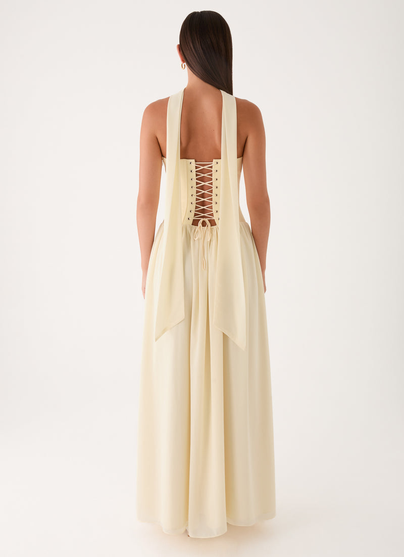 Elianah Scarf Maxi Dress - Yellow