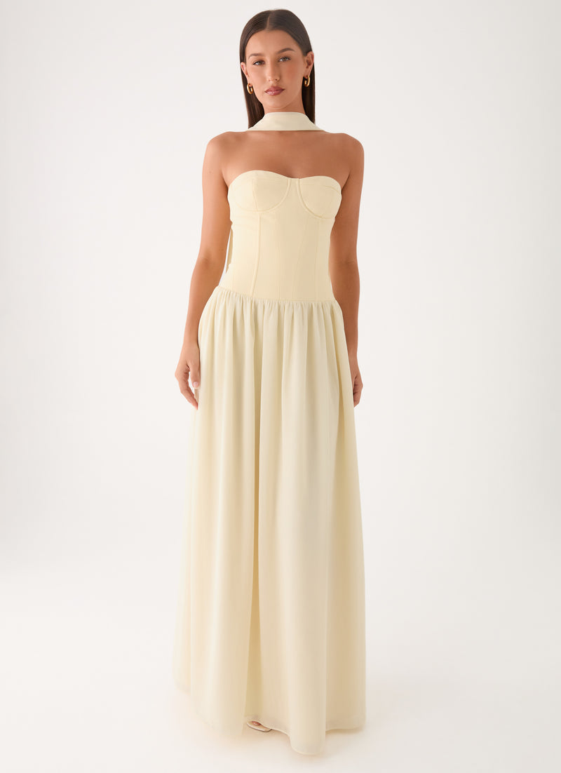 Elianah Scarf Maxi Dress - Yellow