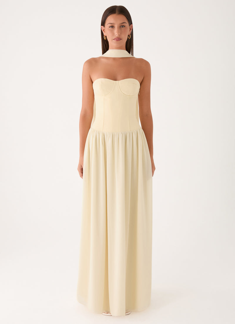 Elianah Scarf Maxi Dress - Yellow