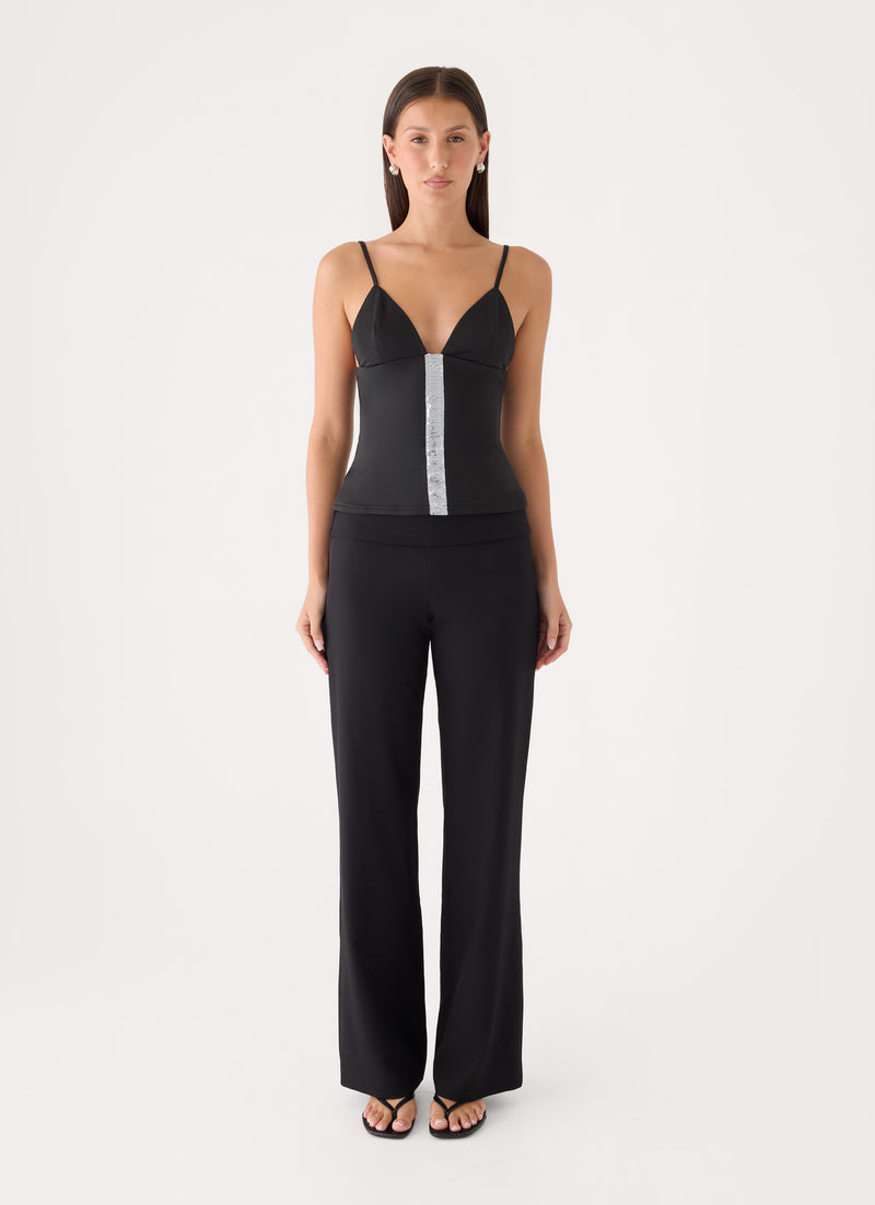 Ellah Jersey Top - Black