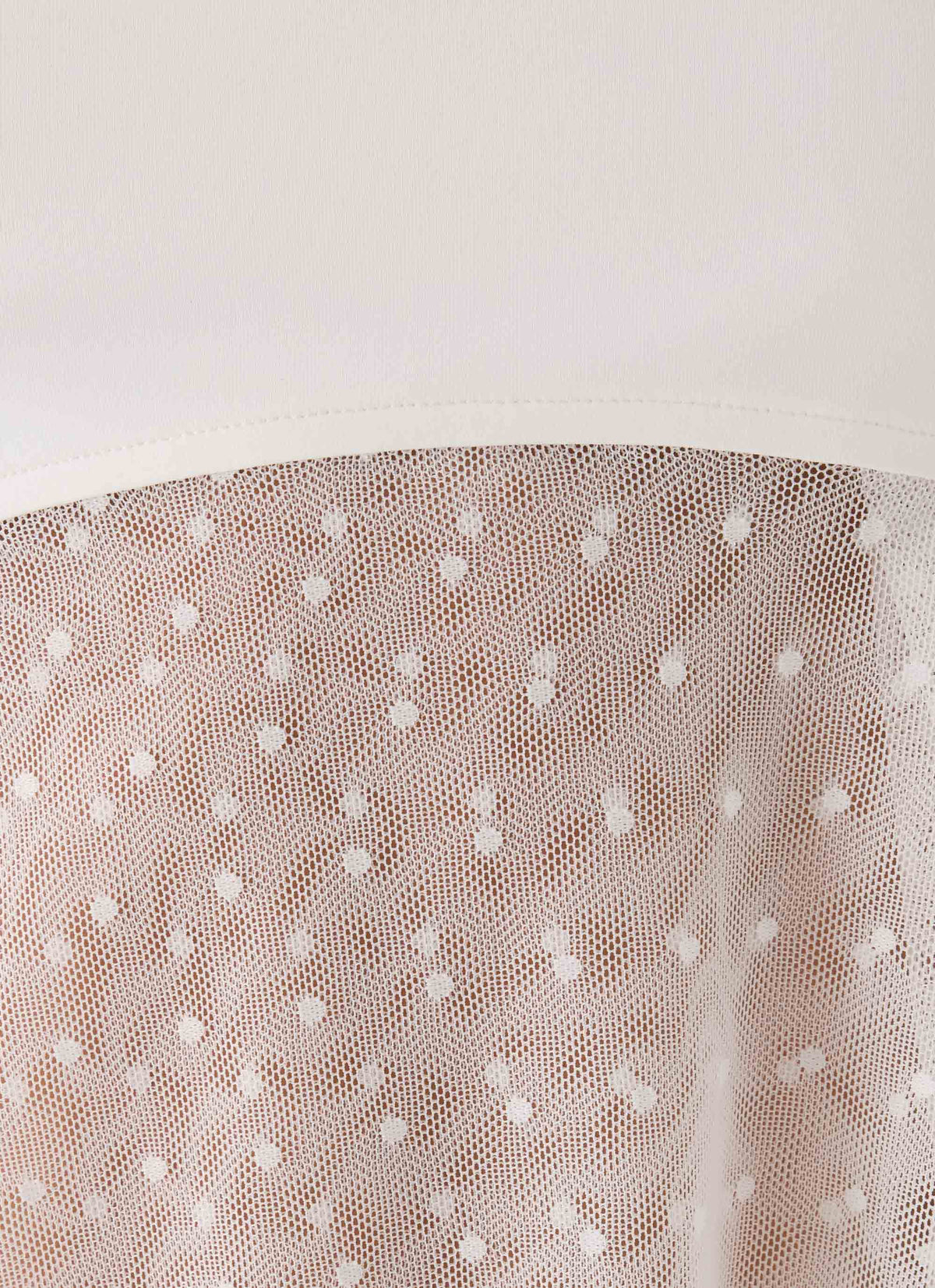 Elsie Mesh Polka Dot Top - White