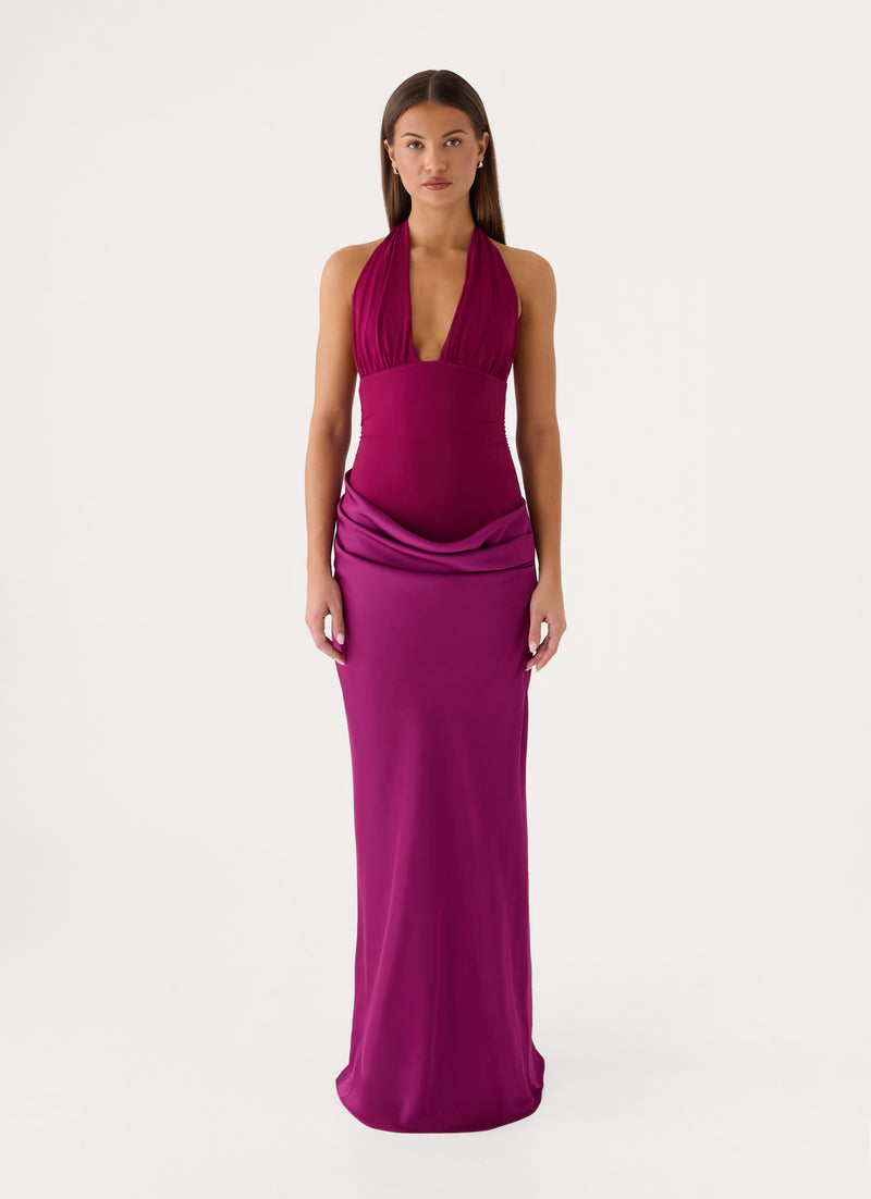 Emaretta Halter Maxi Dress - Plum