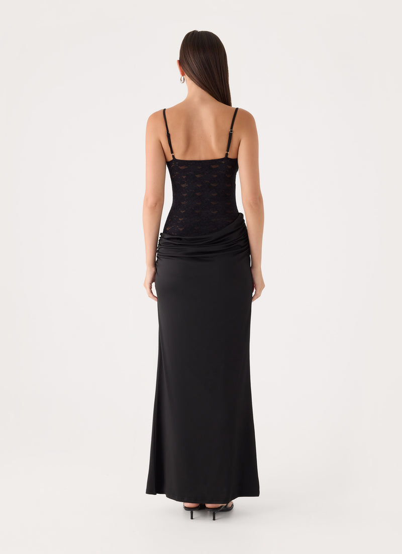 Emesy Lace Maxi Dress - Black