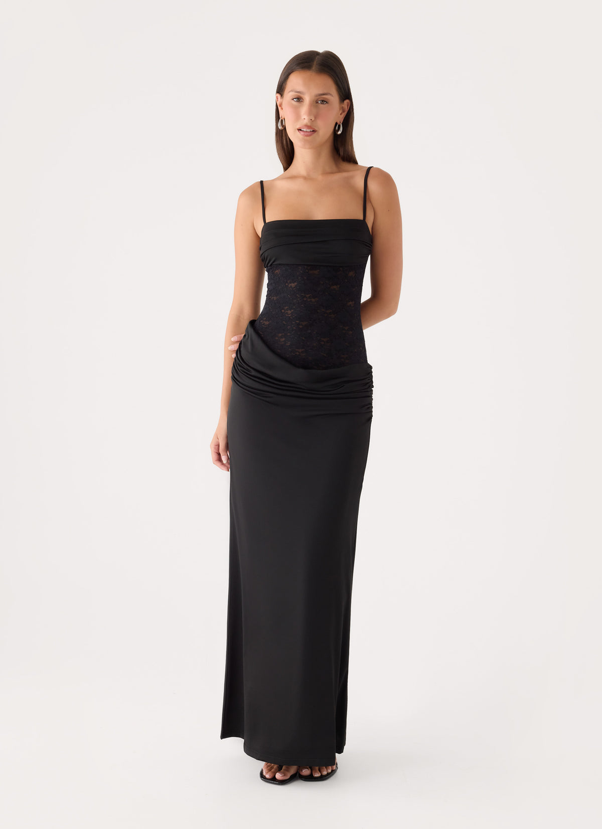 Emesy Lace Maxi Dress - Black