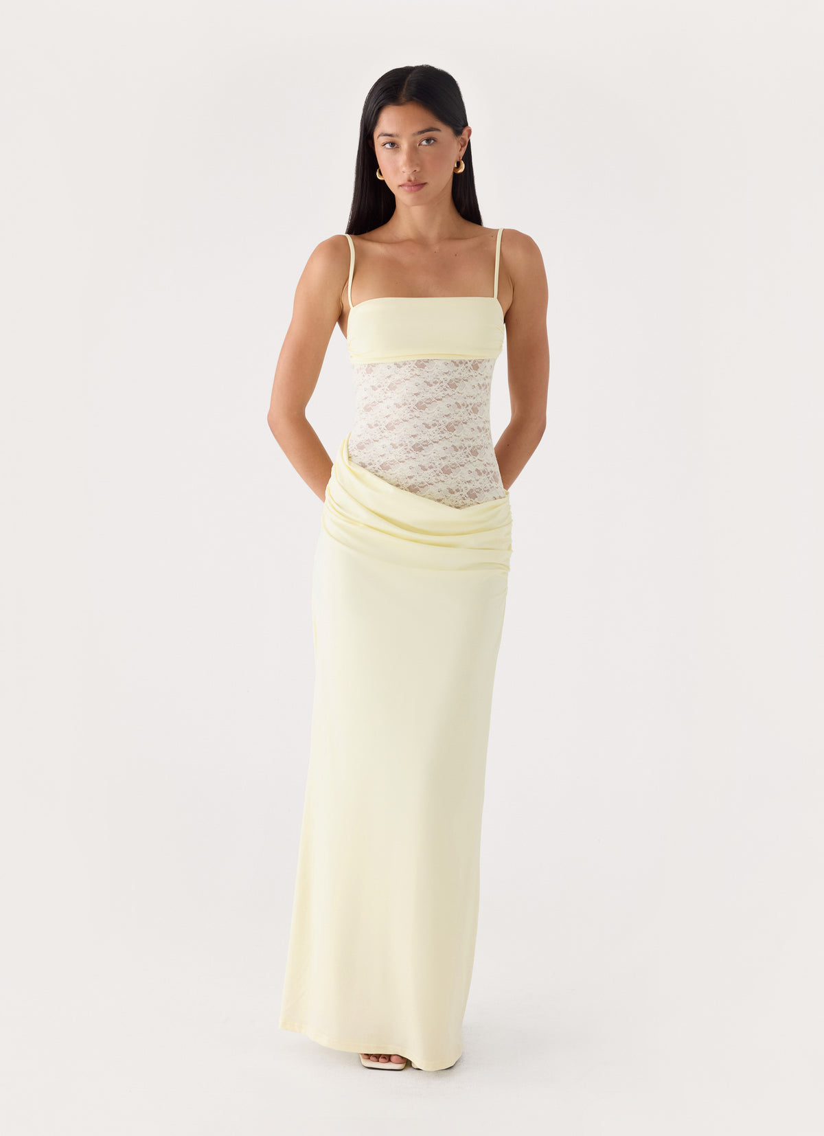 Emesy Lace Maxi Dress - Yellow