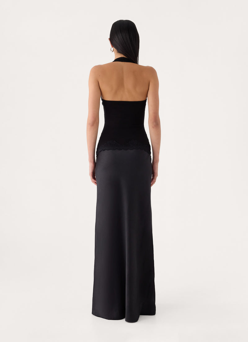 Emika Halter Maxi Dress - Black