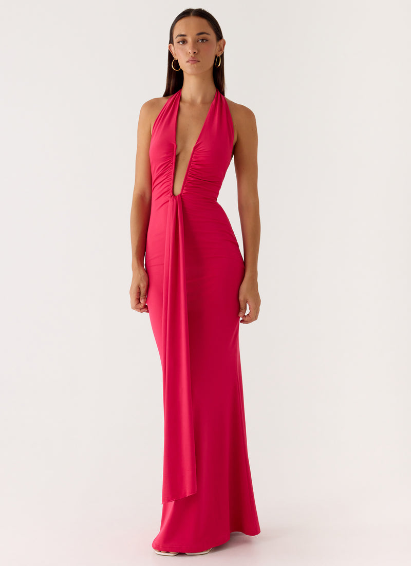 Emiliana Maxi Dress - Red Magenta