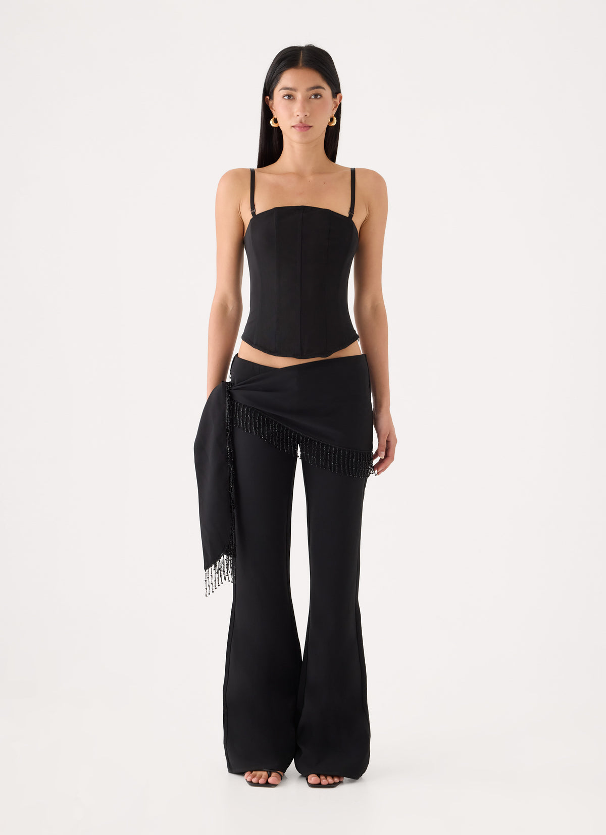 Emmaleigh Mesh Corset Top - Black