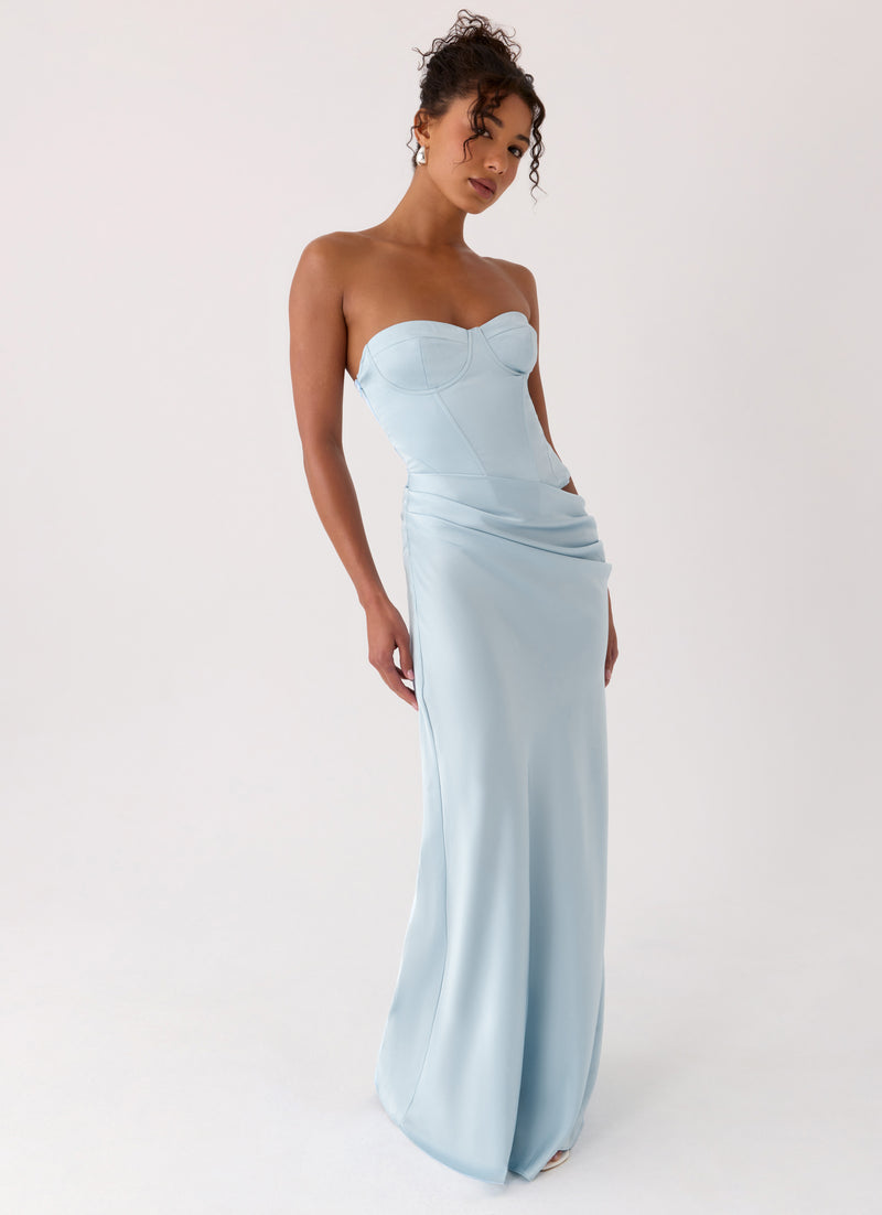 Emory Corset Maxi Dress - Blue