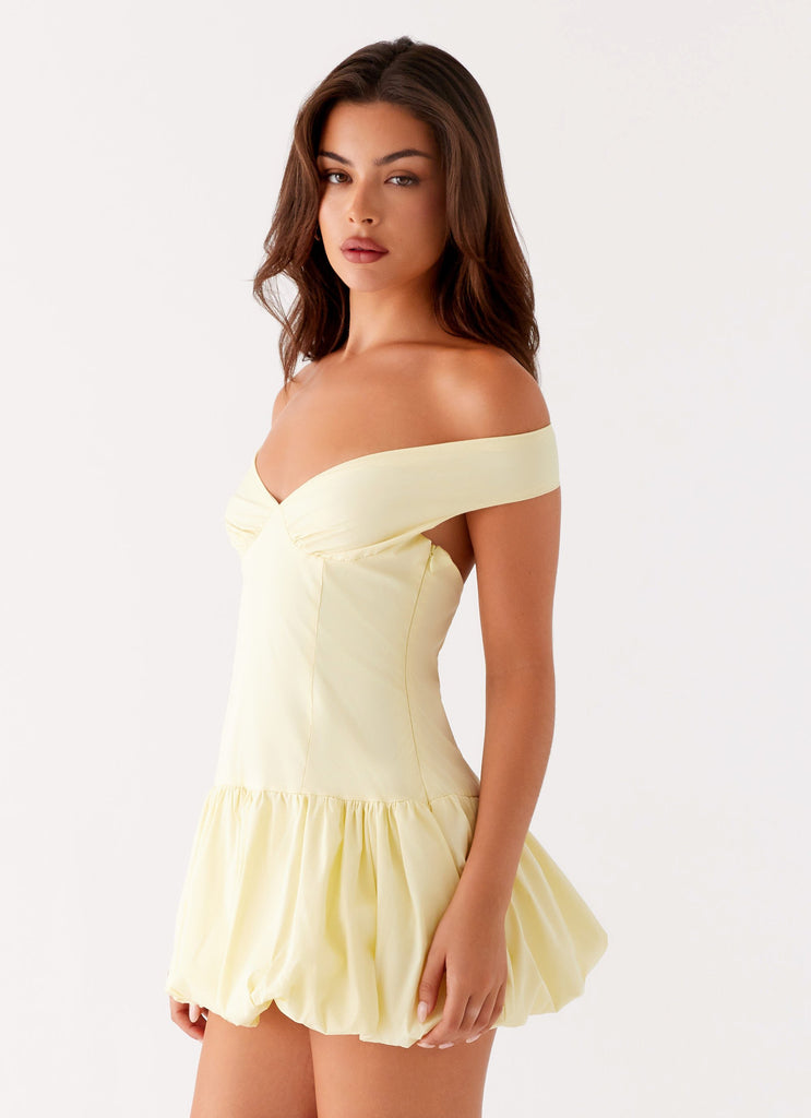 bonnin off the shoulder lace mini dress yellow Princess Polly - Yellow Bonnin Off The Shoulder Lace Mini Dress