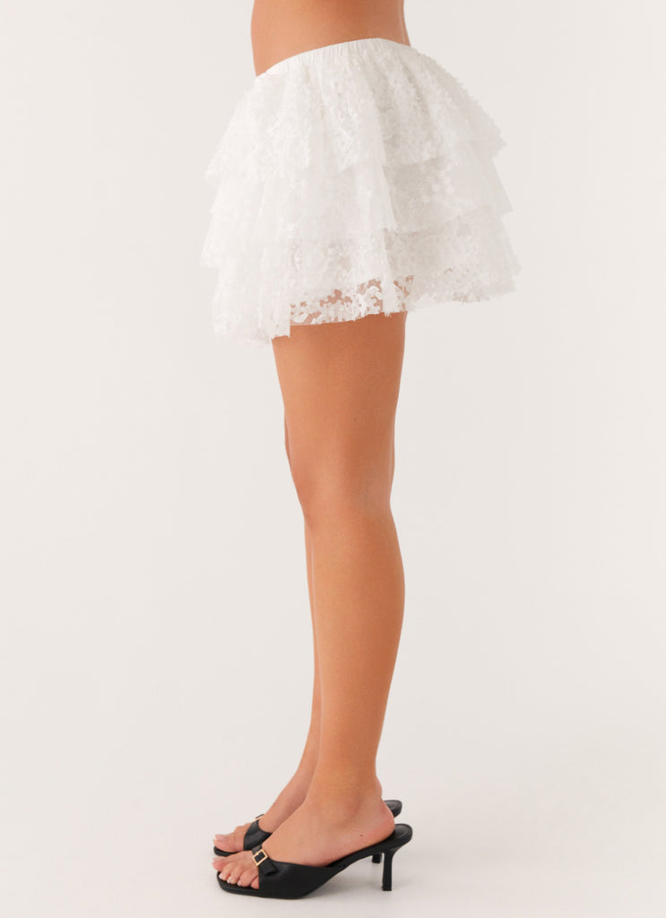 Erin Layered Mini Skirt - White