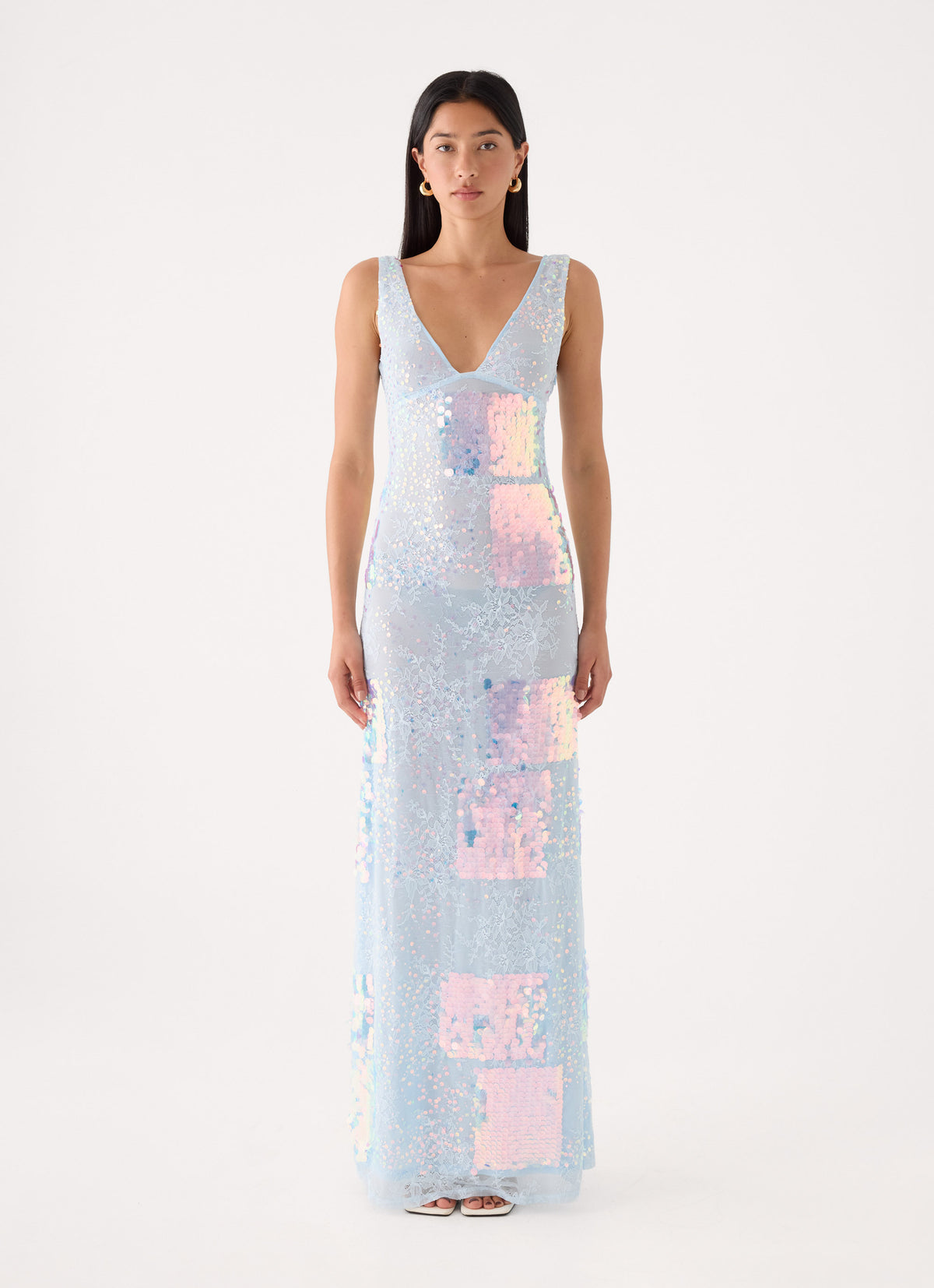 Erinah Sequin Maxi Dress - Blue