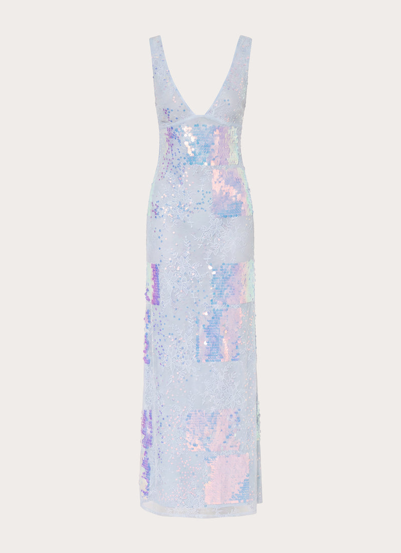 Erinah Sequin Maxi Dress - Blue