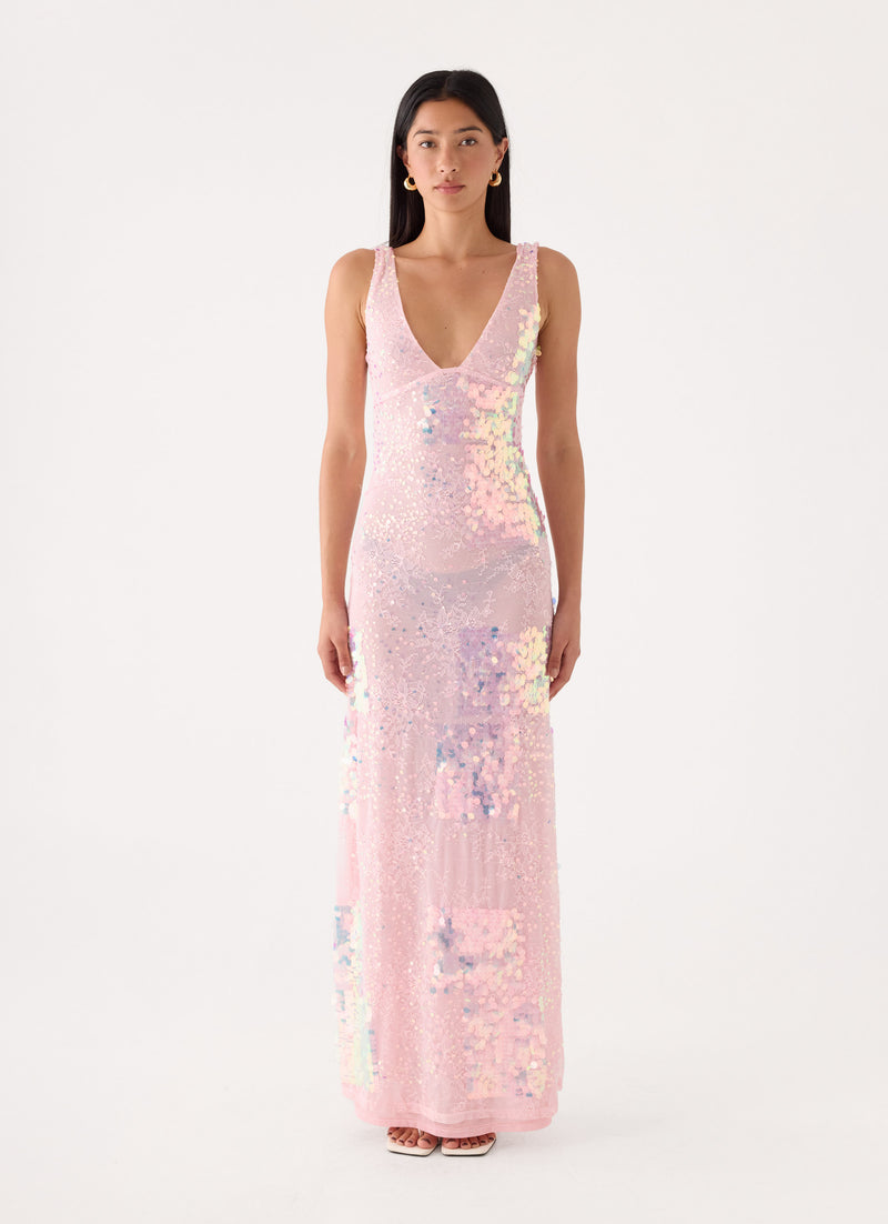 Erinah Sequin Maxi Dress - Pink