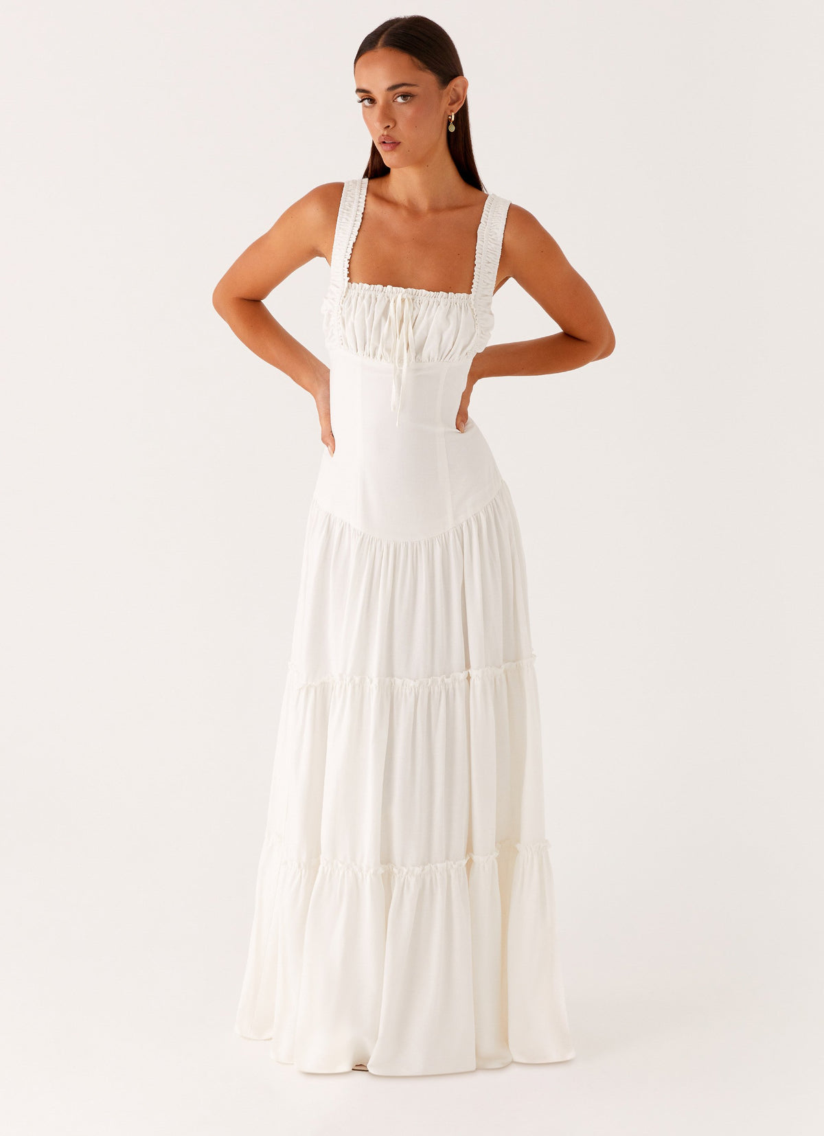 peppermayo white maxi dress Darwin 100 cm / 39.4 inHem White Sorority Dress | Savaya