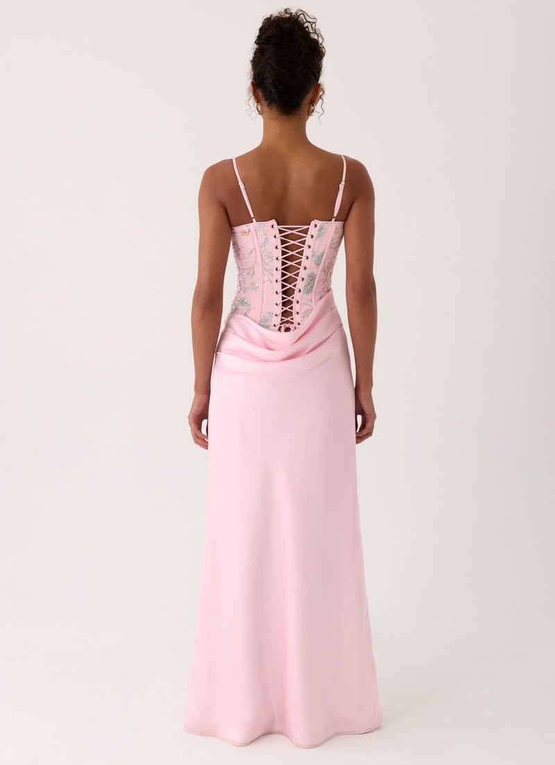 Euphoric Beaded Maxi Dress - Pink Everbloom