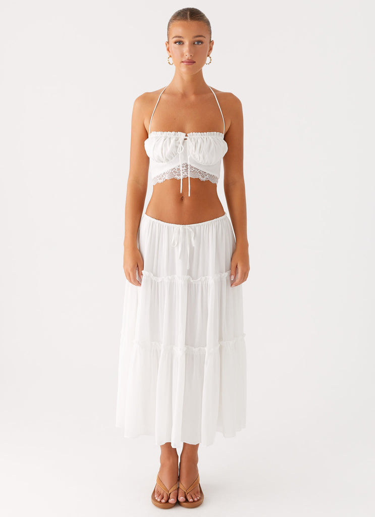 Evi Midi Skirt Ivory 1 Peppermayo