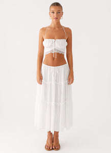 Evi Midi Skirt Ivory 1 Peppermayo