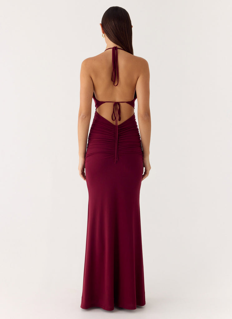 Eyes Closed Maxi Dress - Dark Cherry