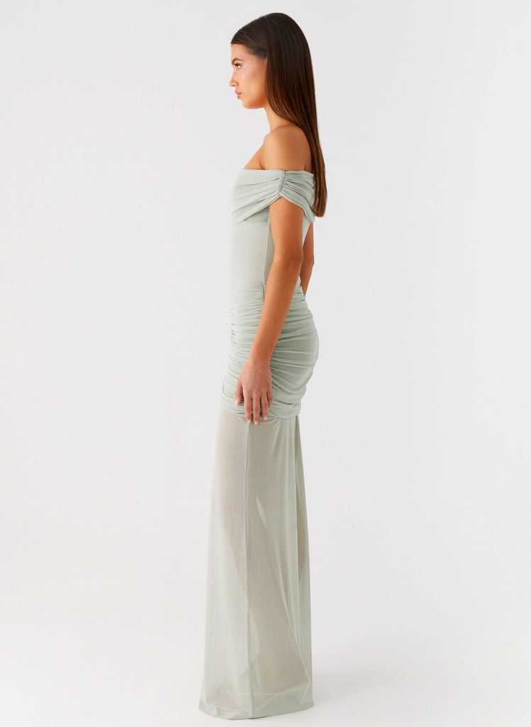 Eyllin Off Shoulder Maxi Dress - Sage Peppermayo Eyllin Off Shoulder Maxi Dress - Sage Peppermayo
