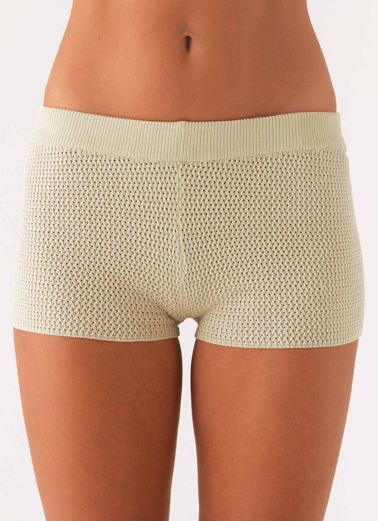 Fantasise Knit Mini Shorts - Mint