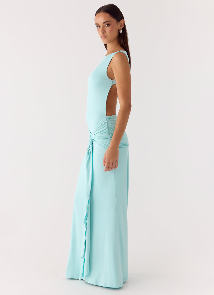 Fault Line Maxi Dress - Aqua