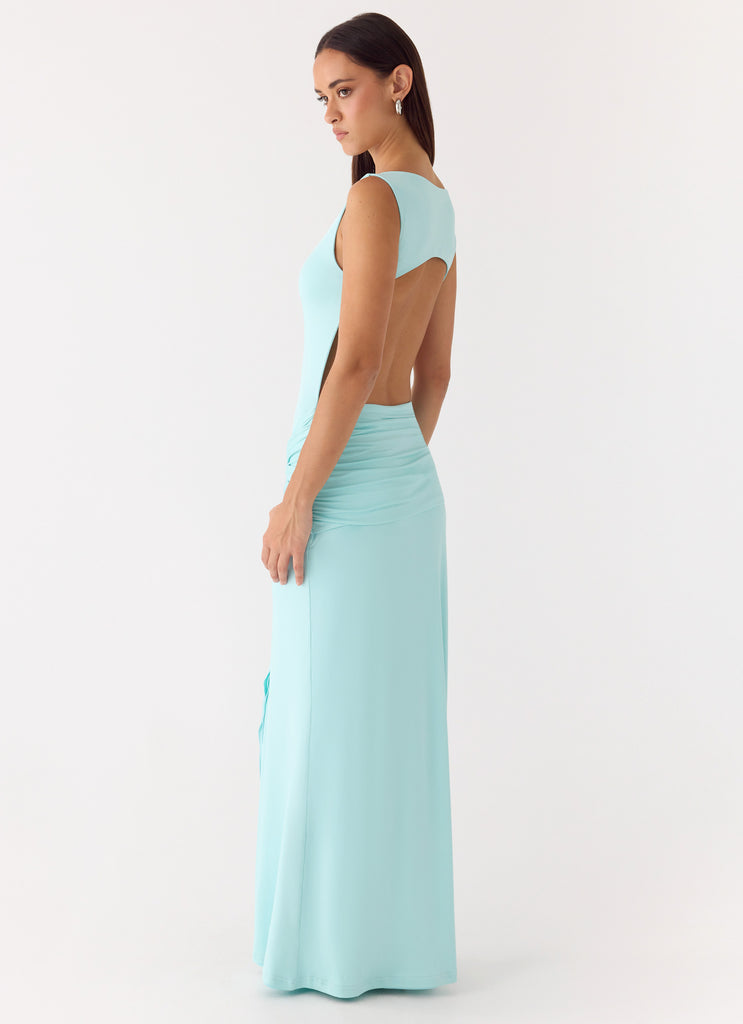 Fault Line Maxi Dress - Aqua