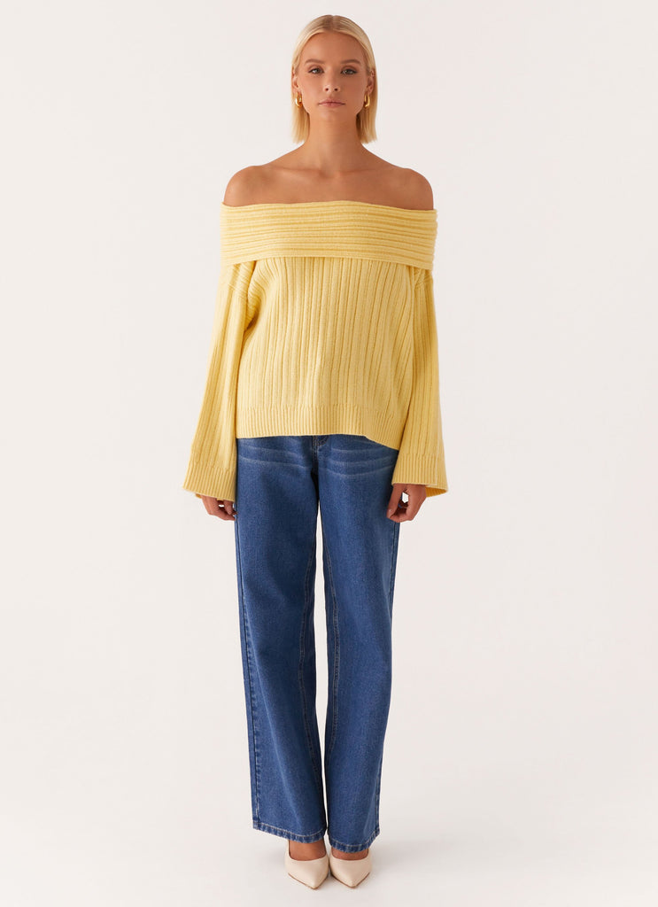 Federica Off Shoulder Knit - Lemon